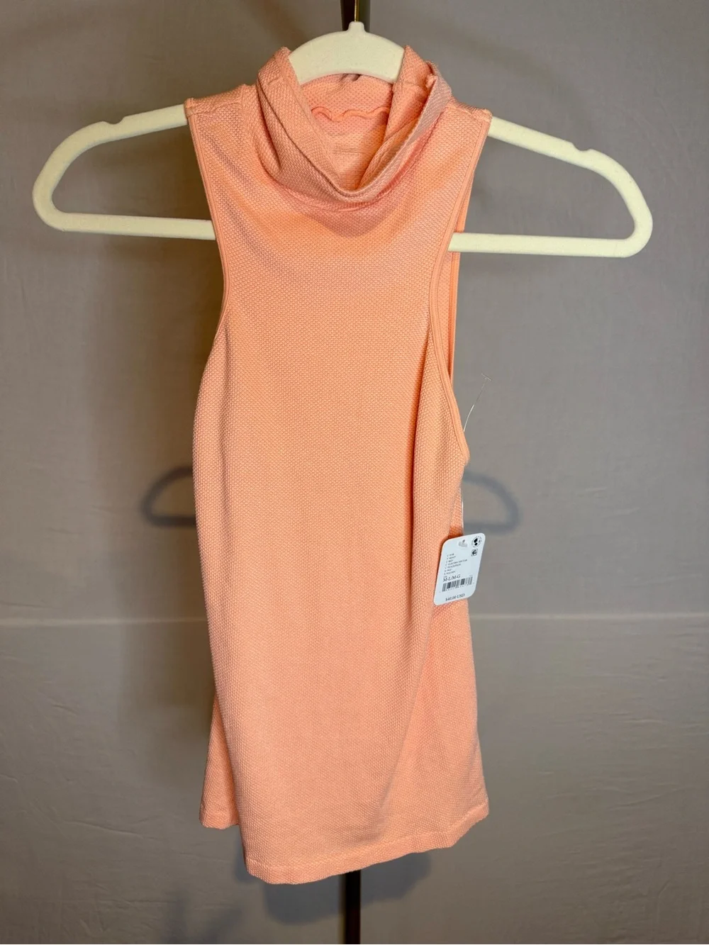 Free People Electric Nectar Peach Cowl Neck Sleeveless Top